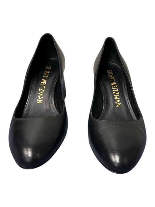 Stuart Weitzman Shoe Size 8 Black Nappa Leather Block Heel Pump Slip On Shoes Black / 8