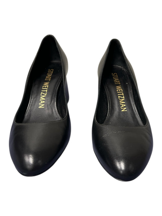 Stuart Weitzman Shoe Size 8 Black Nappa Leather Block Heel Pump Slip On Shoes Black / 8