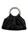 Judith Leiber Black & Silver Fabric Silver Hardware Metal Handle Gathered Bag Black & Silver / S