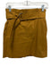 A.L.C. Size 0 Brown Linen & Viscose Belt Inc Zip Fly Pockets Knee length Skirt Brown / 0