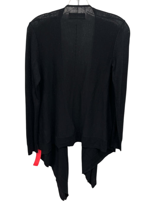 All Saints Size Small Black Merino Wool Solid Handkerchief Hem Cardigan Black / Small