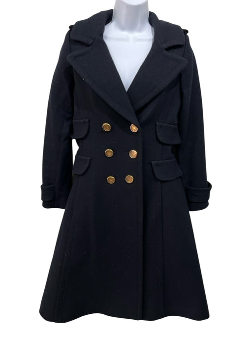Smythe Size 6 Dark Navy Blue Wool gold tone button Solid Patch Pocket Coat Dark Navy Blue / 6