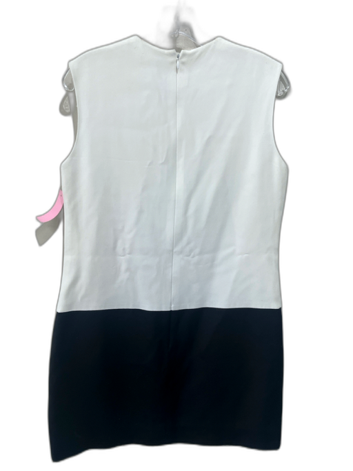 Celine Size 42/M B&W Viscose Blend Color Block Sleeveless Shift Above Knee Dress B&W / 42/M