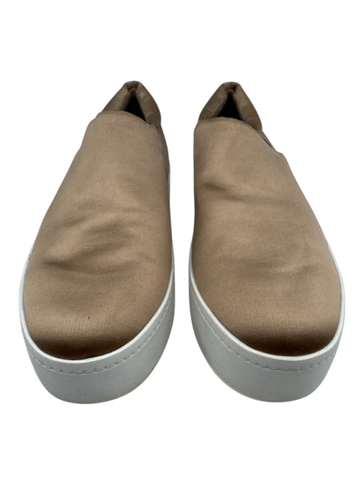 Vince Shoe Size 10 Champagne Beige Satin Slip On Platform Sneakers Champagne Beige / 10