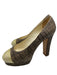 Chanel Shoe Size 41 Gray & Beige Jute & Patent round toe Woven Platform Pumps Gray & Beige / 41