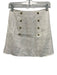 Reformation Size 0 White Linen Zip & Button Button Detail Mini Skirt White / 0