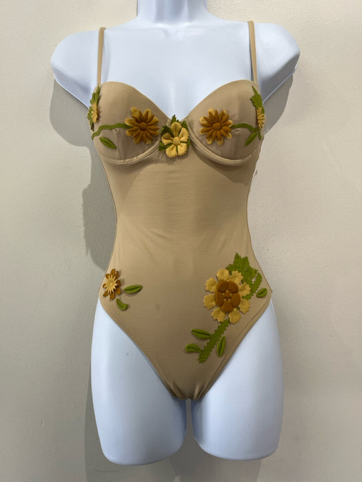 Fendi Size 40 Beige, Yellow, green Polyamide Nylon Spaghetti Strap swimwear