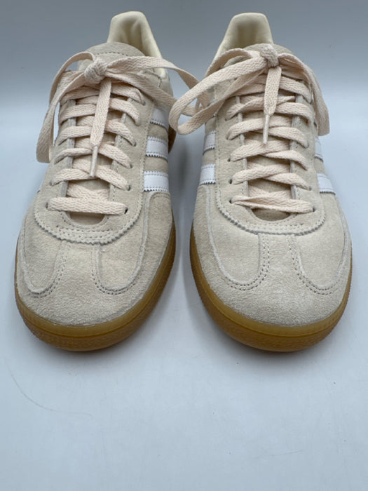 Adidas Shoe Size est 9 Cream White Leather Upper Suede T Toe Low Top Sneakers