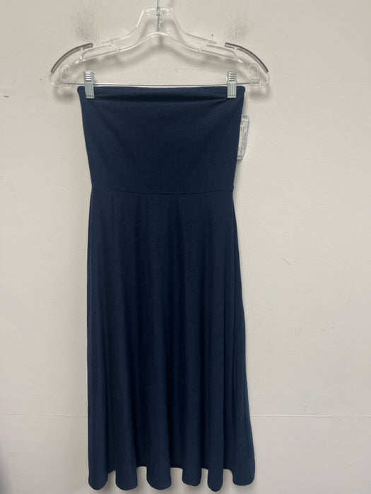 Beyond Yoga Size XS Navy Blue Polyester Blend Elastic Waist Heathered Midi Dress