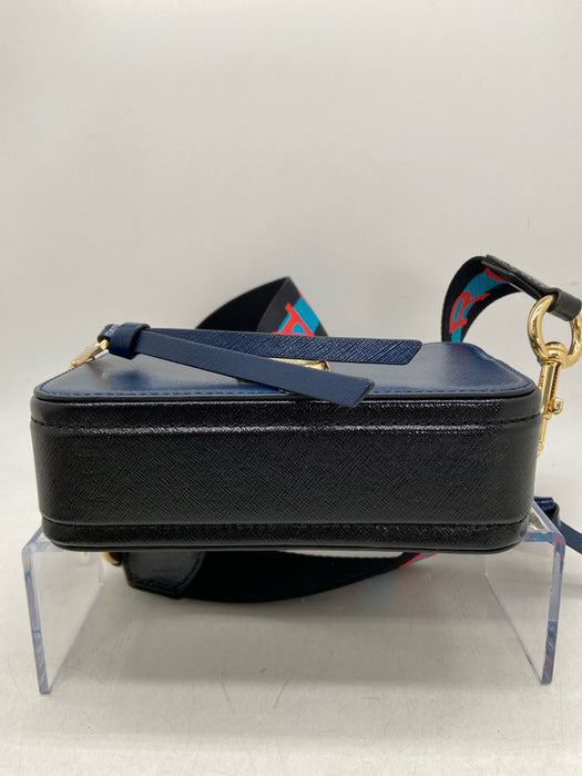 Marc Jacobs Navy, Black, Red Saffiano Leather Zip Close Colorblock Bag