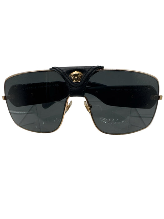 Versace black & gold Metal Solid Aviator Men's Sunglasses