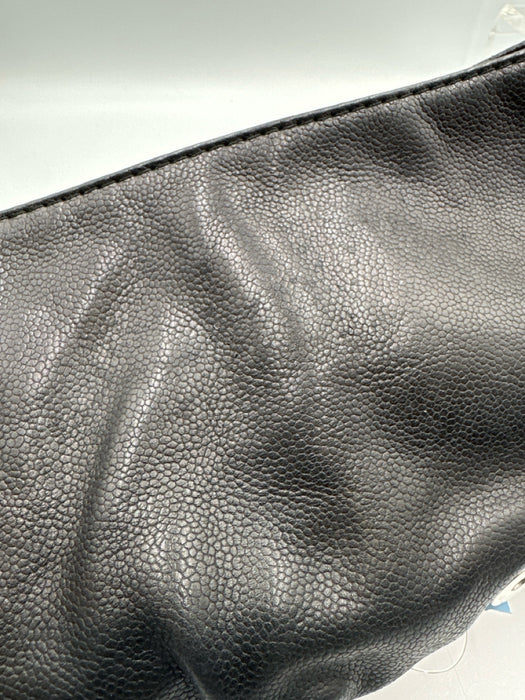 Chanel Black & Silver Caviar Leather Quilted Detail Chain Strap Shoulder Bag Bag