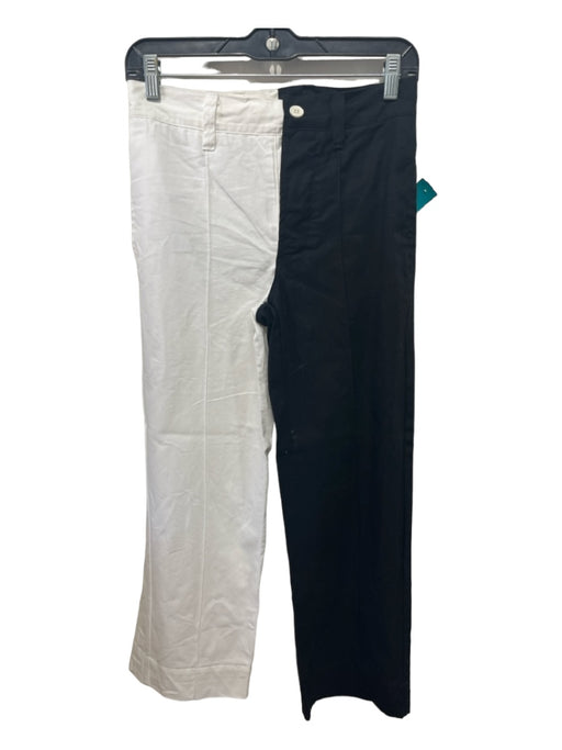 Research Unit Size 26 Black & White Cotton Colorblock High Rise Straight Pants Black & White / 26