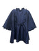 Kika Vargas Size XXS Navy Silk Blend 3/4 Sleeve Button Front Ruffles Shift Dress Navy / XXS