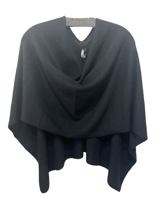 Sara Campbell Black Cashmere Wrap Stitched Close scarf Black / One Size