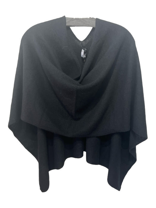 Sara Campbell Black Cashmere Wrap Stitched Close scarf Black / One Size