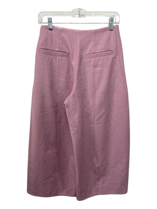 COS Size 2 Pink Wool & Nylon Blend High Waist Pleat Detail Culotte Pants Pink / 2