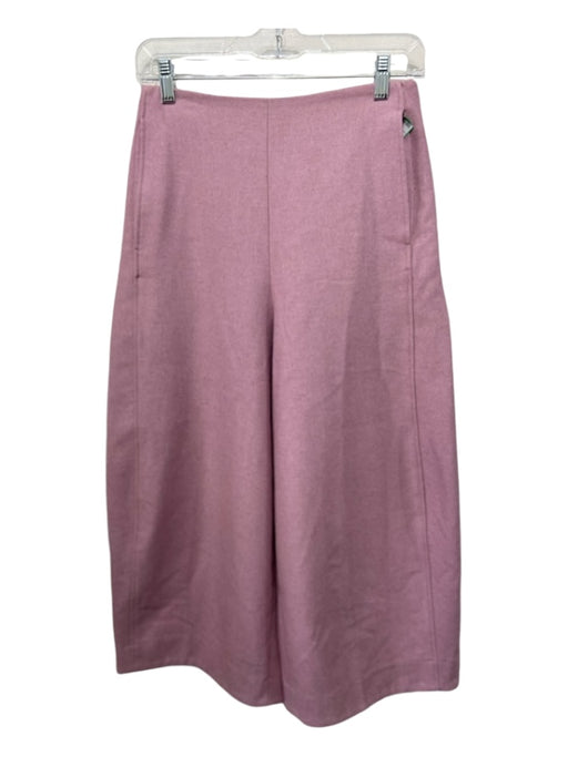 COS Size 2 Pink Wool & Nylon Blend High Waist Pleat Detail Culotte Pants Pink / 2