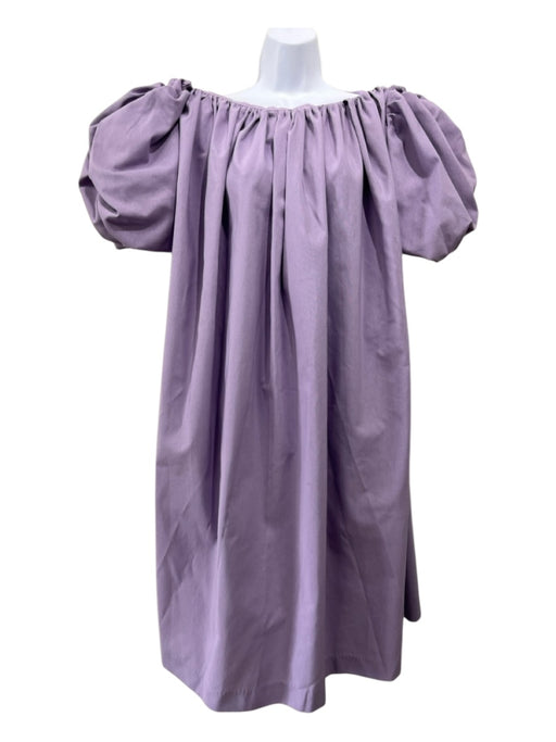 Kika Vargas Size XS Lavender Purple Cotton Gathered Off Shoulder Midi Dress Lavender Purple / XS