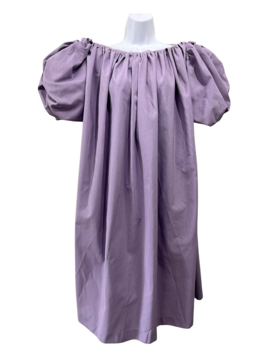 Kika Vargas Size XS Lavender Purple Cotton Gathered Off Shoulder Midi Dress Lavender Purple / XS