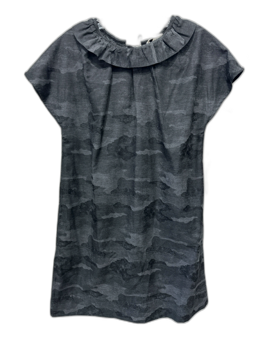 Ann Mashburn Size S gray multi Viscose & Polyamide Ruffle Cap Sleeve Dress gray multi / S