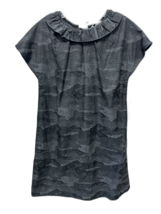Ann Mashburn Size S gray multi Viscose & Polyamide Ruffle Cap Sleeve Dress gray multi / S