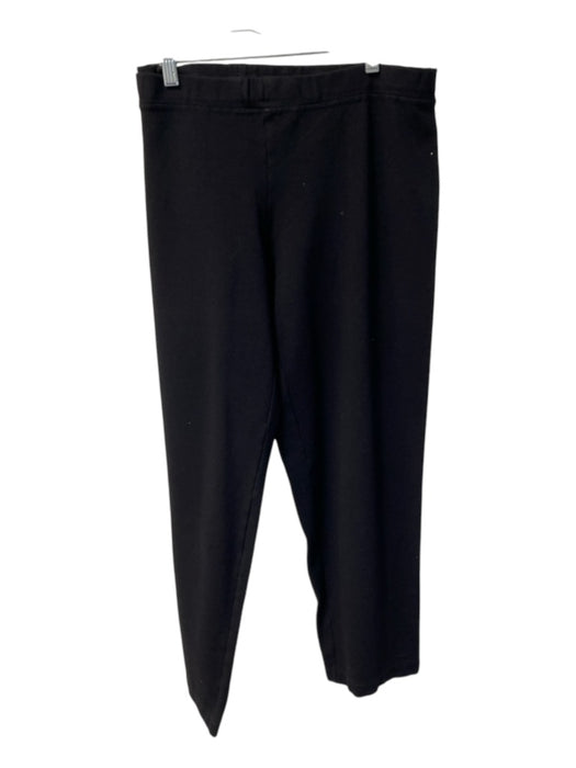 Eileen Fisher Size XL Black Poly Pull on Elastic Waist Pants Black / XL