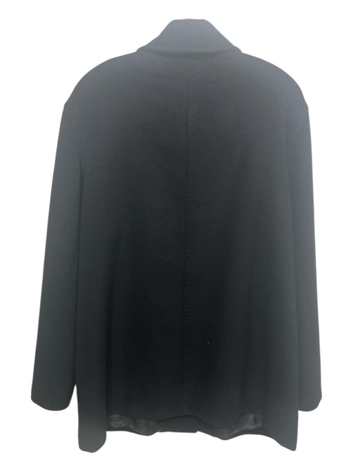 Cinzia Rocca Size 14 Black Wool, Angora & Cashgora Button Front Long Sleeve Coat Black / 14