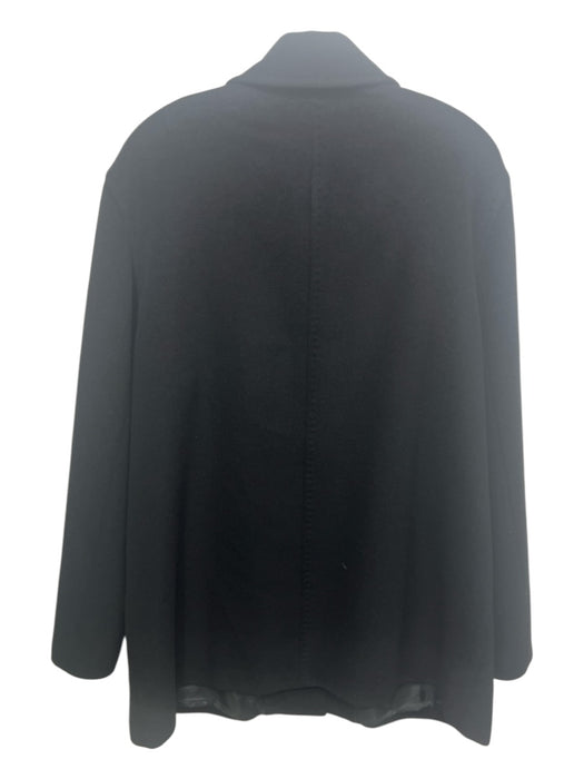 Cinzia Rocca Size 14 Black Wool, Angora & Cashgora Button Front Long Sleeve Coat Black / 14