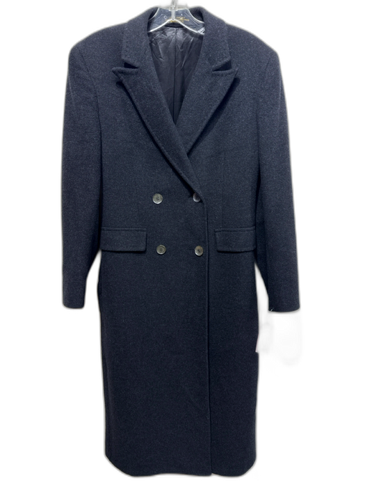 Wallachs Vintage Charcoal Gray Wool Double Breasted Coat Charcoal Gray / M/L
