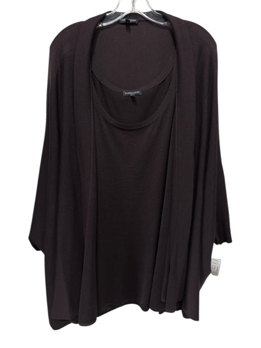 Eileen Fisher Size 1X/2X Dark Brown Silk & Viscose Sleeveless Sweater Set Dark Brown / 1X/2X