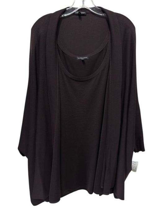 Eileen Fisher Size 1X/2X Dark Brown Silk & Viscose Sleeveless Sweater Set Dark Brown / 1X/2X