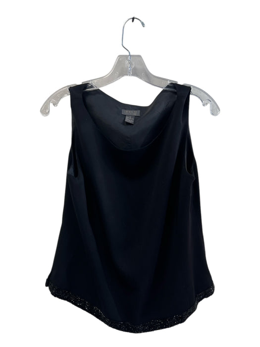 Lafayette 148 Size 12 Black Wool Blend Sleeveless Wide Neck Sleeveless Top Black / 12