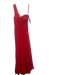La Femme Size 6 Red Polyester One Shoulder Accordion Pleat Mesh Back Gown Red / 6