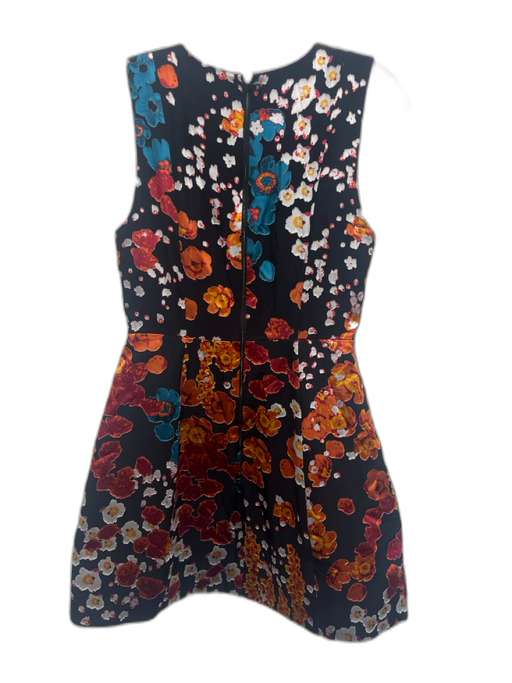 Alice + Olivia Size 4 Black & Multi Viscose & Silk Sleeveless Floral Mini Dress Black & Multi / 4