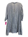 CP Shades Size S Blue & White Linen 3/4 Sleeve Striped V Neck Mini Dress Blue & White / S