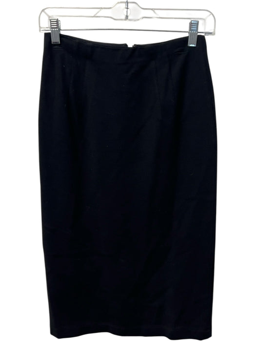 Alice + Olivia Employed Size 8 Black Rayon Blend Quarter Back Zip Pencil Skirt Black / 8