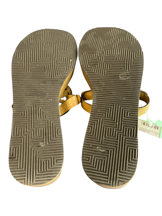 Tory Burch Shoe Size 8 Beige Leather Logo Flip flop Platform Shoes Beige / 8