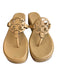 Tory Burch Shoe Size 8 Beige Leather Logo Flip flop Platform Shoes Beige / 8