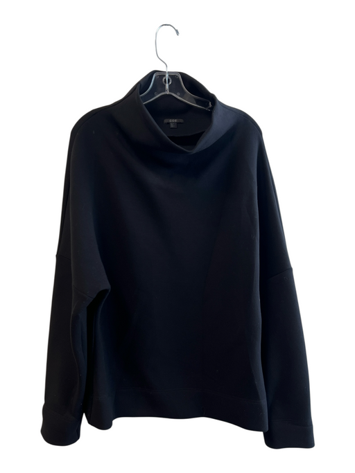 COS Size M Black Viscose Blend Long Sleeve Turtleneck Oversized Top Black / M