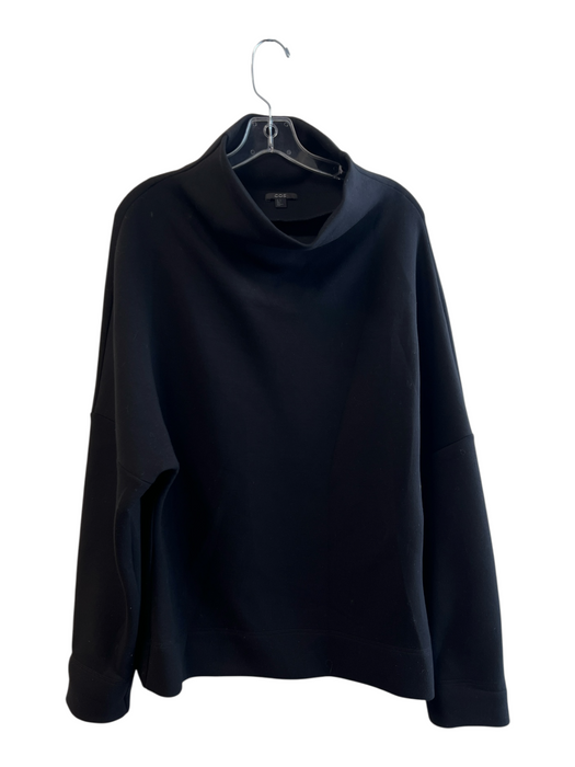 COS Size M Black Viscose Blend Long Sleeve Turtleneck Oversized Top Black / M