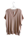 Cobblestone Living Size Est S Beige Viscose Blend V Neck Side Button Top Beige / Est S