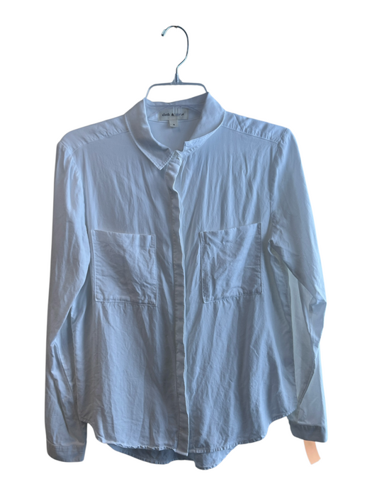 Cloth & Stone Size S White Tencel Lyocell Button Up Long Sleeve Collar Top White / S