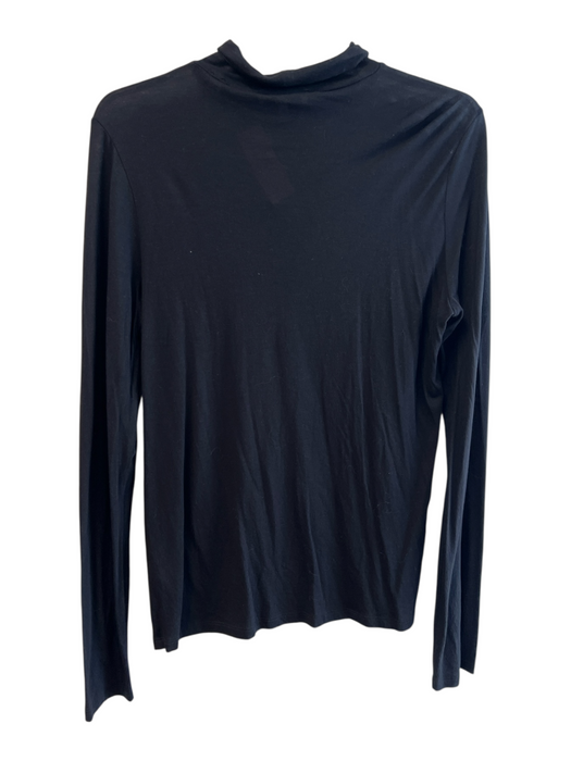 Vince Size L Black Cotton Blend Long Sleeve Turtleneck Lightweight Top Black / L