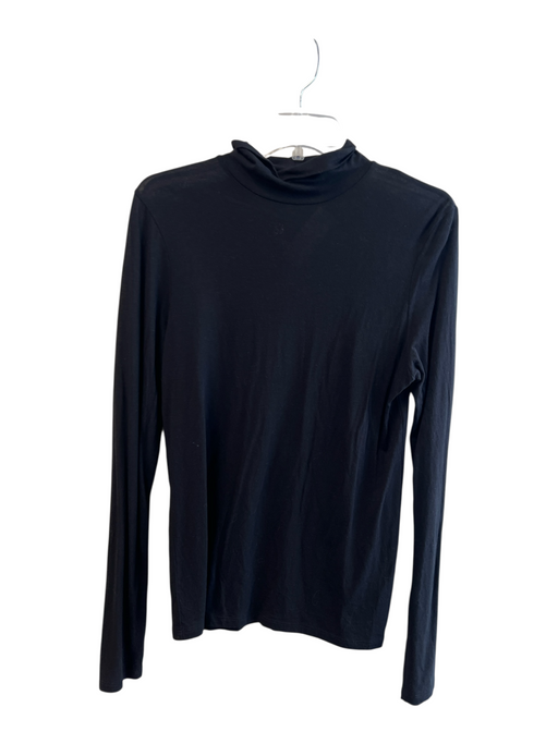 Vince Size L Black Cotton Blend Long Sleeve Turtleneck Lightweight Top Black / L