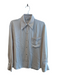 Vince Size M Cream Triacetate Button Up Collar Long Sleeve front pocket Top Cream / M