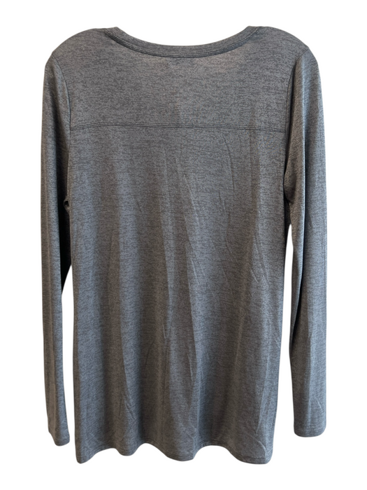 Vince Size S Grey Rayon Blend Long Sleeve Round Neck Shimmer Top Grey / S