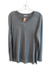 Vince Size S Grey Rayon Blend Long Sleeve Round Neck Shimmer Top Grey / S
