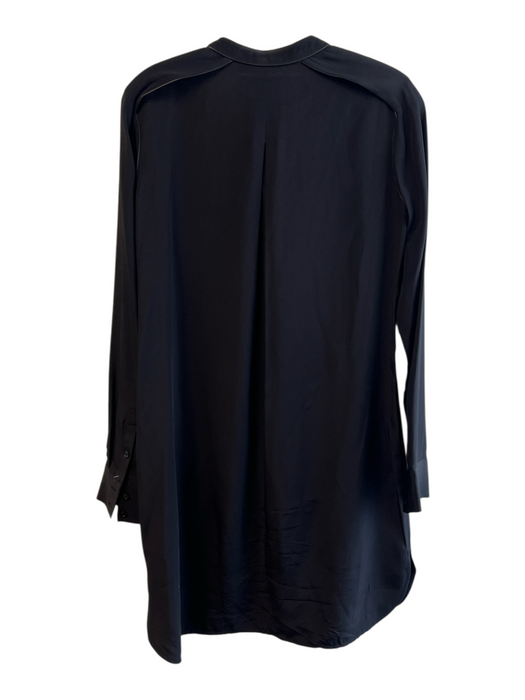 Vince Size XS Black Silk Long Sleeve Button Up Front Pocket Below knee Dress Black / XS