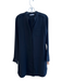 Vince Size XS Black Silk Long Sleeve Button Up Front Pocket Below knee Dress Black / XS